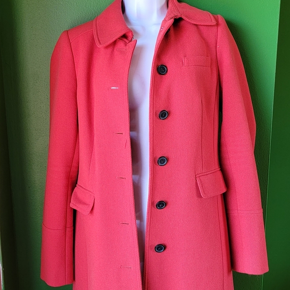 Orange JCrew peacoat